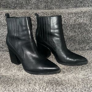 Marc Fisher black pointed toe booties